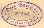 Besitzstempel Bücherei von Otto Böttcher, Frankenberg/Eder